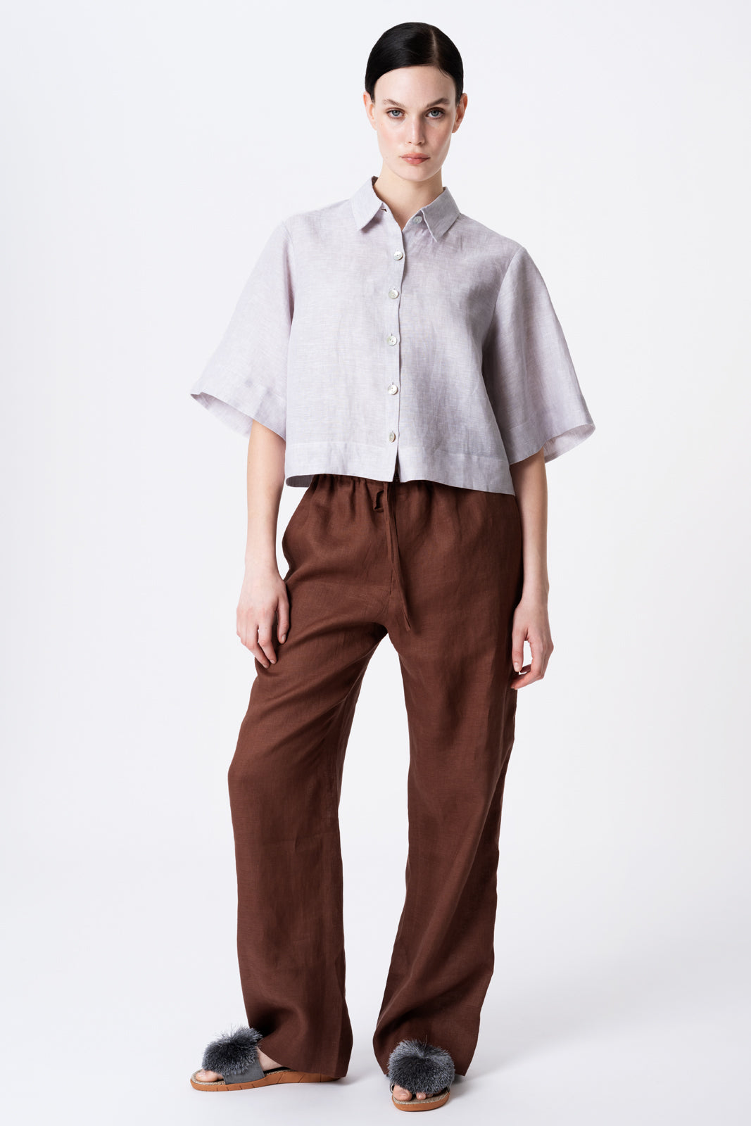 Edith Cropped Linen Shirt