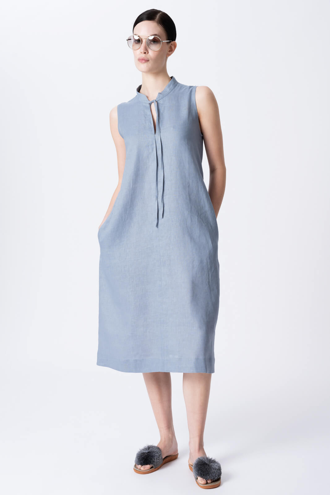 Sleeveless Linen Dress