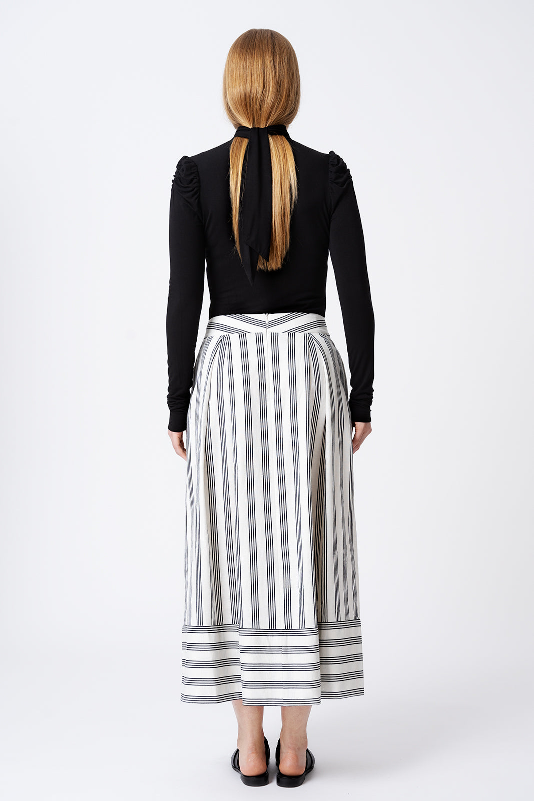 Midi Cotton Skirt Off White/Black