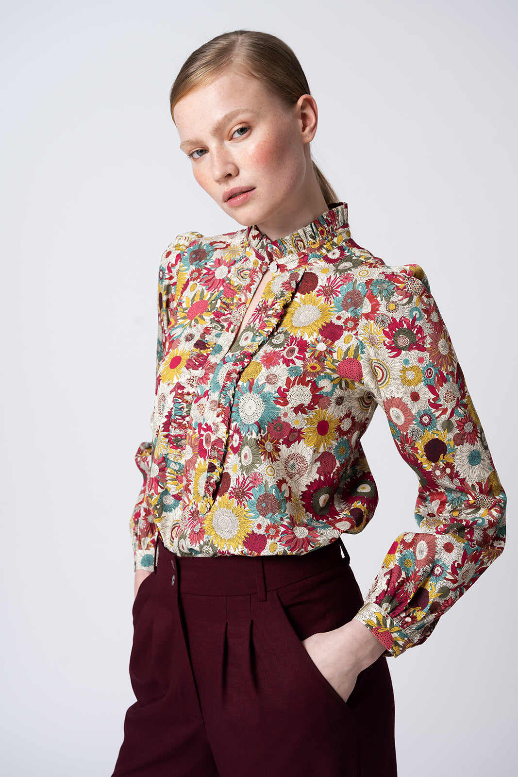 Hanna Lace Blouse Garden Flowers