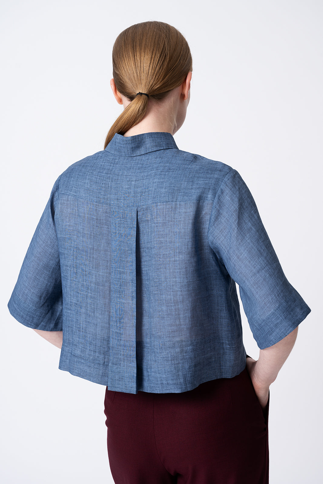 Edith Cropped Blouse Moonlight Blue