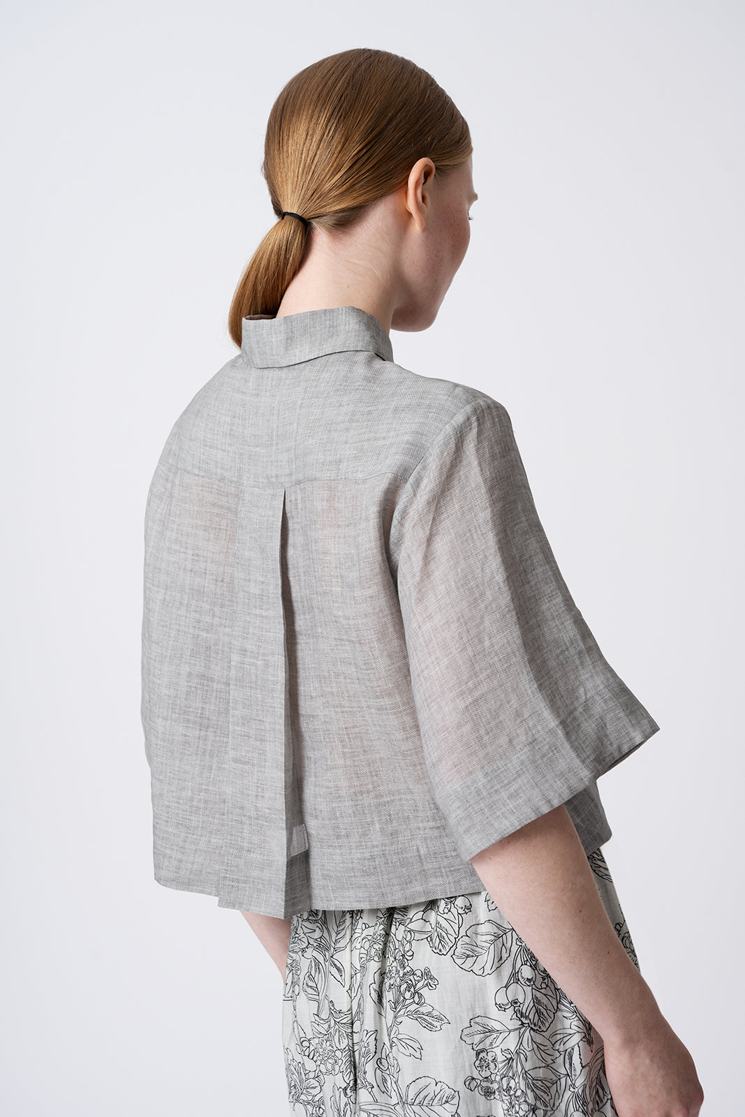 Edith Cropped Blouse Paloma Grey